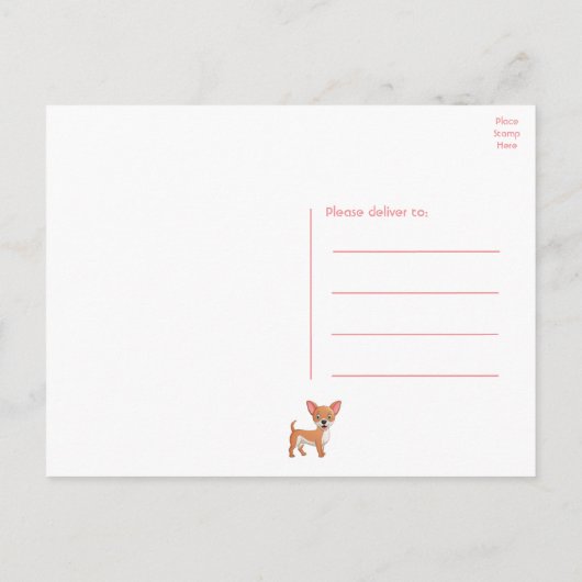 かわいい子犬のチワワ 面白い漫画 誕生日プレゼント   ポストカード (裏面)