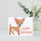 かわいい子犬のチワワ 面白い漫画 誕生日プレゼント   ポストカード (スタンド正面)
