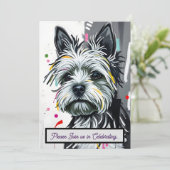 かわいい子犬のデザインの招待状　あらゆる行事に 招待状 (スタンド正面)