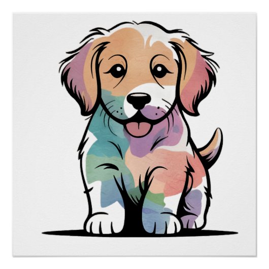 かわいい子犬のデザイン ポスター (正面)