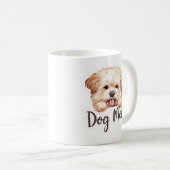 かわいい子犬のドッグママ デザイン コーヒーマグカップ (正面右)