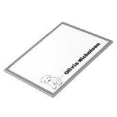 かわいい子犬のドードルアート文パーソナライズされた房具 ノートパッド (アングル)