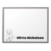 かわいい子犬のドードルアート文パーソナライズされた房具 ノートパッド (正面)