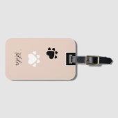 かわいい子犬のハートパーソナライズされた足 ラゲッジタグ (正面横)
