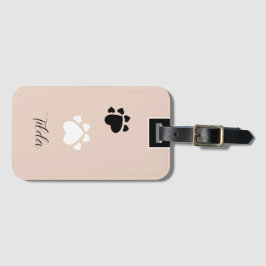 かわいい子犬のハートパーソナライズされた足 ラゲッジタグ