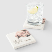 かわいい子犬のバイブル詩編4:8石コースター ストーンコースター (横)