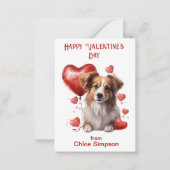 かわいい子犬のバレンタイン教室パーティー ノートカード (正面)
