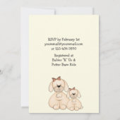 かわいい子犬のバレンタイン ベビーシャワー招待状 女の子 招待状 (裏面)