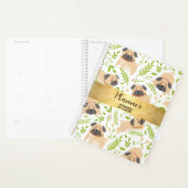 かわいい子犬のパグパーソナライズされたプランナー プランナー手帳 (ディスプレー)