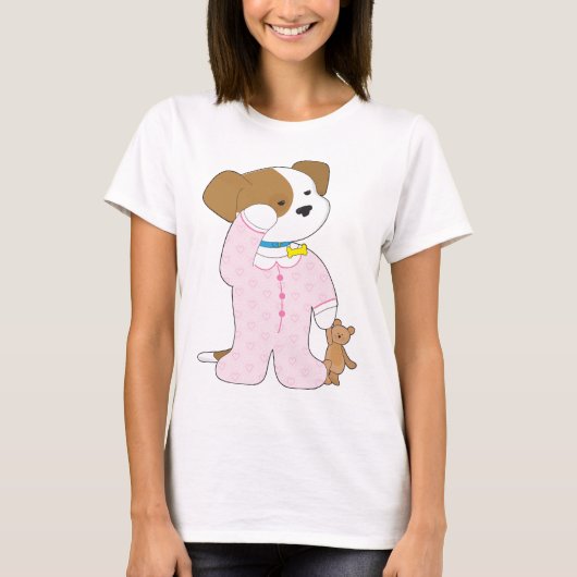かわいい子犬のパジャマ Tシャツ (正面)