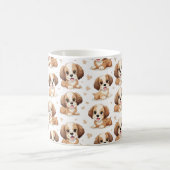 かわいい子犬のパターン コーヒーマグカップ (中央)