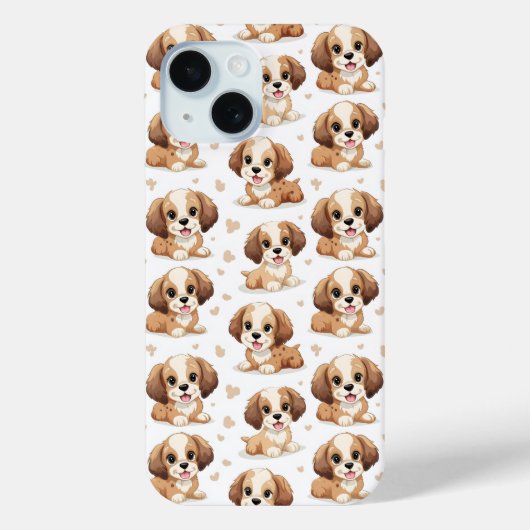 かわいい子犬のパターン Case-Mate iPhoneケース (裏面)