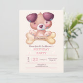 かわいい子犬のパーティー招待状 招待状 (スタンド正面)