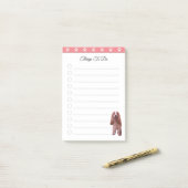 かわいい子犬のピンクと白いのが楽しみ ポストイット (デスク上)