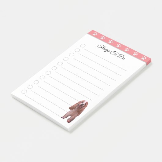 かわいい子犬のピンクと白いのが楽しみ ポストイット (アングル)