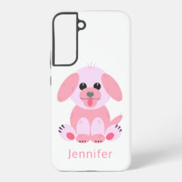 かわいい子犬のピンクのキャラクター SAMSUNG GALAXY S22+ケース