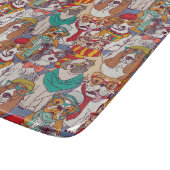 かわいい子犬のファッションパターン カッティングボード (角)