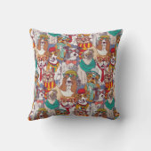 かわいい子犬のファッションパターン クッション (裏面)