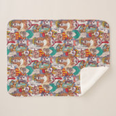 かわいい子犬のファッションパターン シェルパブランケット (正面(横))