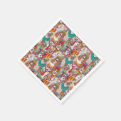 かわいい子犬のファッションパターン スタンダードカクテルナプキン (角)