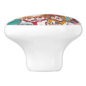 かわいい子犬のファッションパターン セラミックノブ (側面)