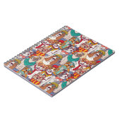 かわいい子犬のファッションパターン ノートブック (左側)