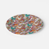 かわいい子犬のファッションパターン ペーパープレート (アングル)