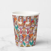 かわいい子犬のファッションパターン 紙コップ (右)