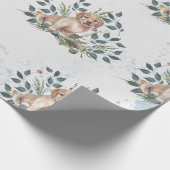 かわいい子犬のフローラユーカリ ラッピングペーパー (角)