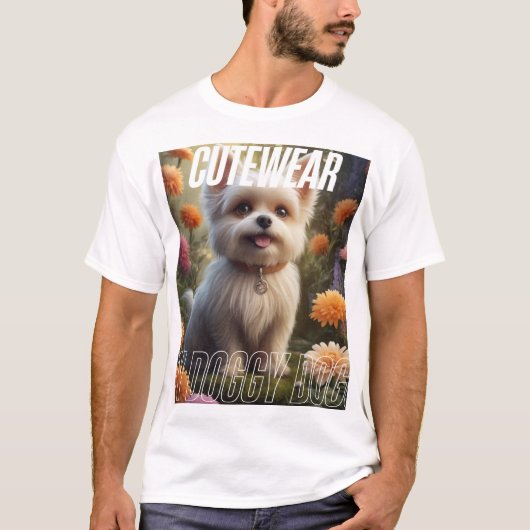 かわいい子犬のフローラ園 – かわいいエスティ Tシャツ (正面)