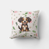 かわいい子犬のプリントピロー クッション (正面)