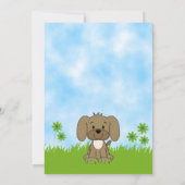 かわいい子犬のベイビーシャワーパーティー招待状（男の子用） 招待状 (裏面)