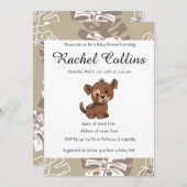 かわいい子犬のベビーシャワー 招待状 (正面/裏面)