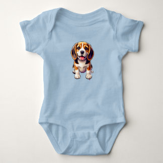 かわいい子犬のベビー – かわいいコージーなデザイン ベビーボディスーツ