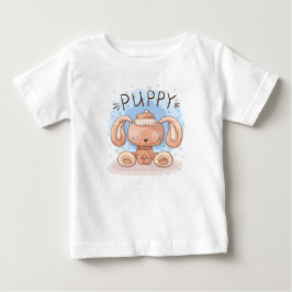 かわいい子犬のベビーTシャツ ベビーTシャツ
