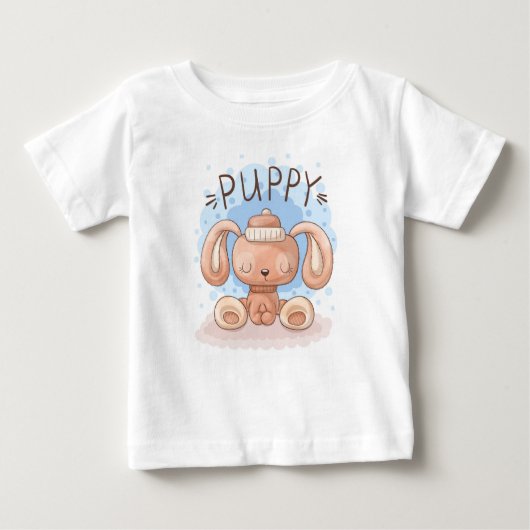 かわいい子犬のベビーTシャツ ベビーTシャツ (正面)