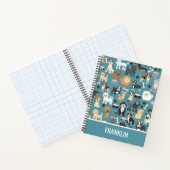 かわいい子犬のペットのパタパーソナライズされたーン ノートブック (内部)