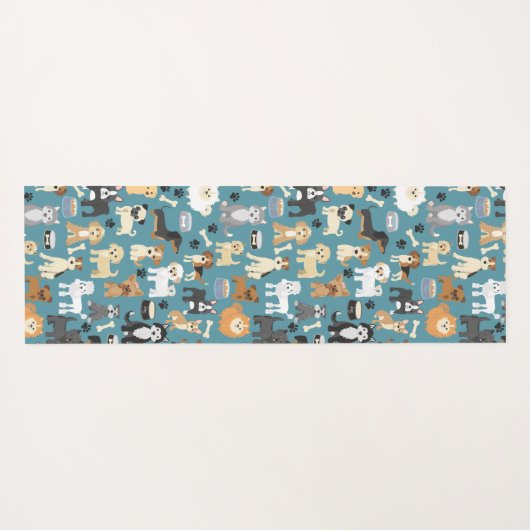 かわいい子犬のペットパタパーソナライズされたーン ヨガマット (裏面(横))