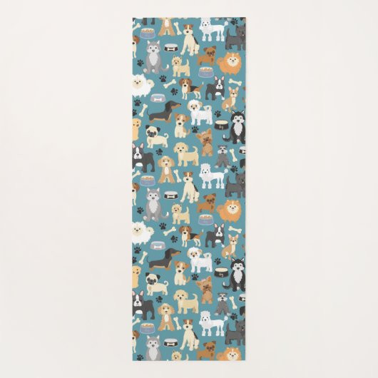 かわいい子犬のペットパタパーソナライズされたーン ヨガマット (裏面)