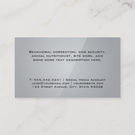 かわいい子犬のホームロゴ | 犬のトリマー 名刺 (裏面)