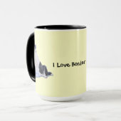 かわいい子犬のボーダーコリー犬のポートレートの現実主義者の芸術 マグカップ (正面左)