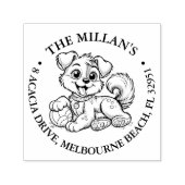 かわいい子犬のボールラバーテーマ セルフインキングスタンプ (デザイン)