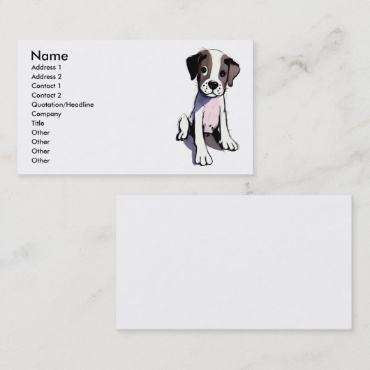かわいい子犬のポーズ 名刺 (正面/裏面)