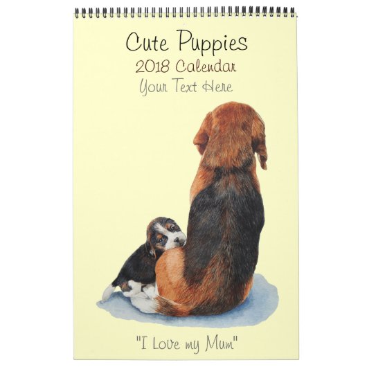 かわいい子犬のポートレートアート絵画2019 カレンダー (カバー)