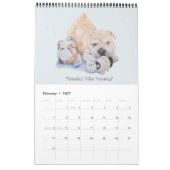 かわいい子犬のポートレートアート絵画2019 カレンダー (2月 2027)