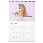 かわいい子犬のポートレートアート絵画2019 カレンダー (3月 2026)
