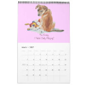 かわいい子犬のポートレートアート絵画2023 カレンダー (3月 2027)