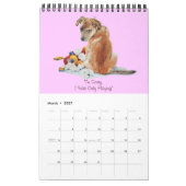 かわいい子犬のポートレート絵画の現実主義の芸術 カレンダー (3月 2027)