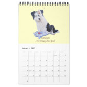 かわいい子犬のポートレート絵画の現実主義の芸術 カレンダー (1月 2027)