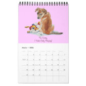 かわいい子犬のポートレート絵画の現実主義の芸術 カレンダー (3月 2026)